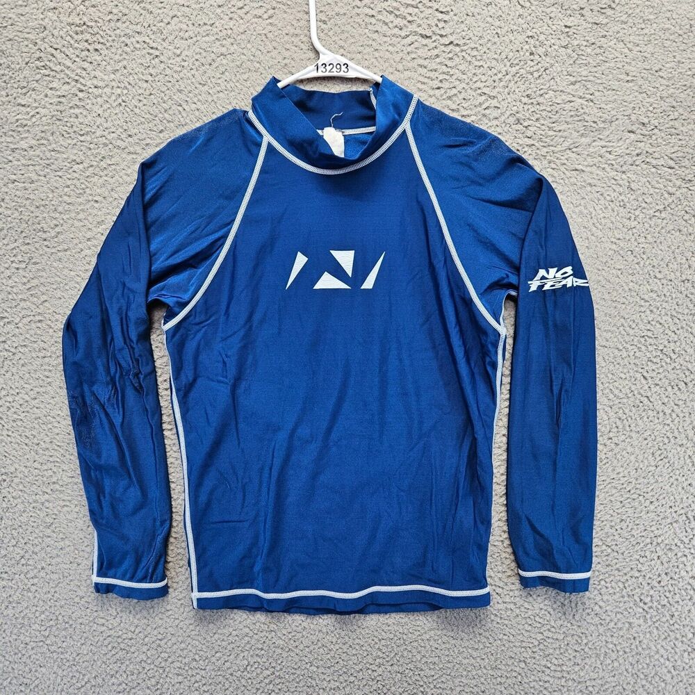 No Fear Rashguard Youth‎ Size XL Blue Long Sleeves Surf Swim Shirt